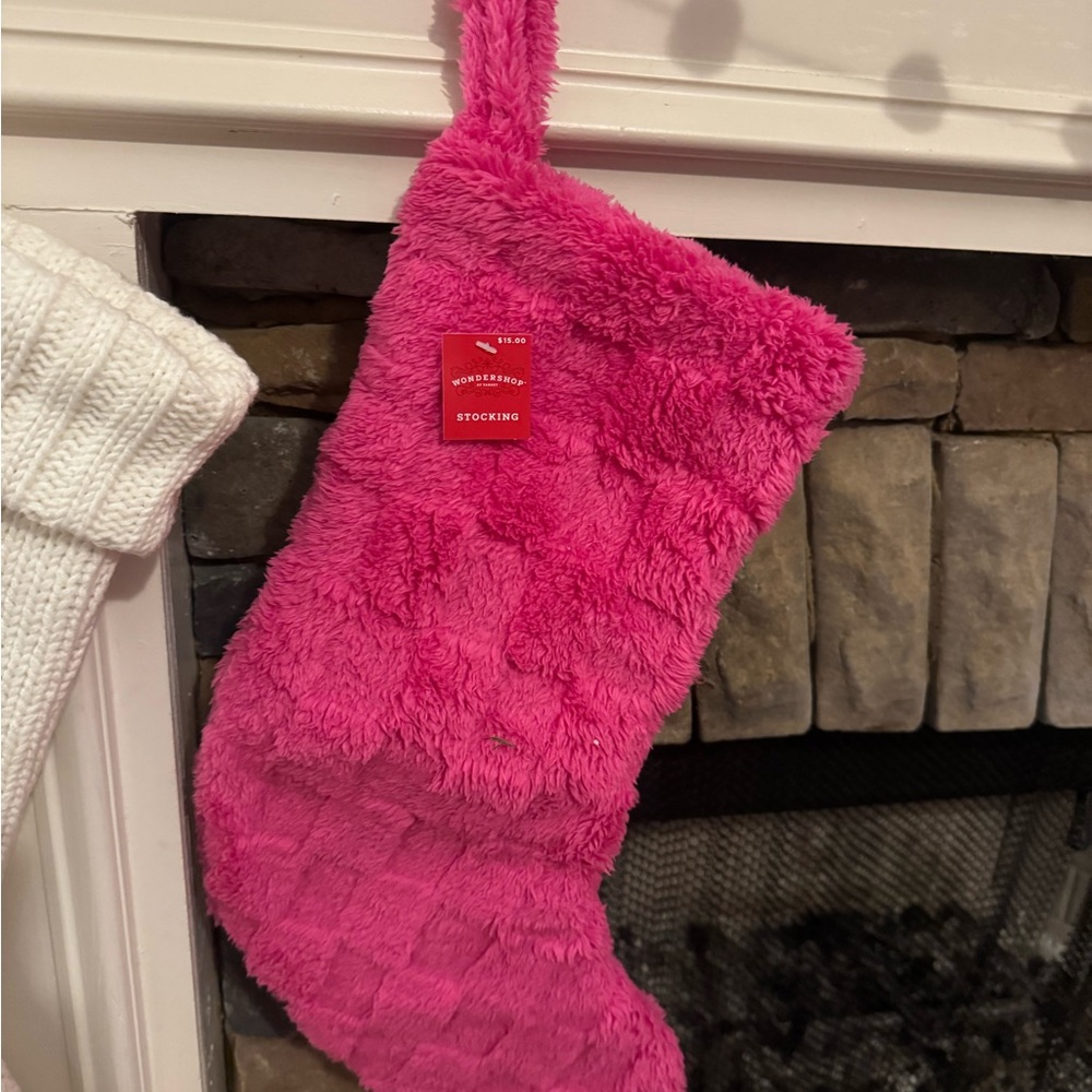 Wondershop Hot Pink Fuzzy Holiday Stocking